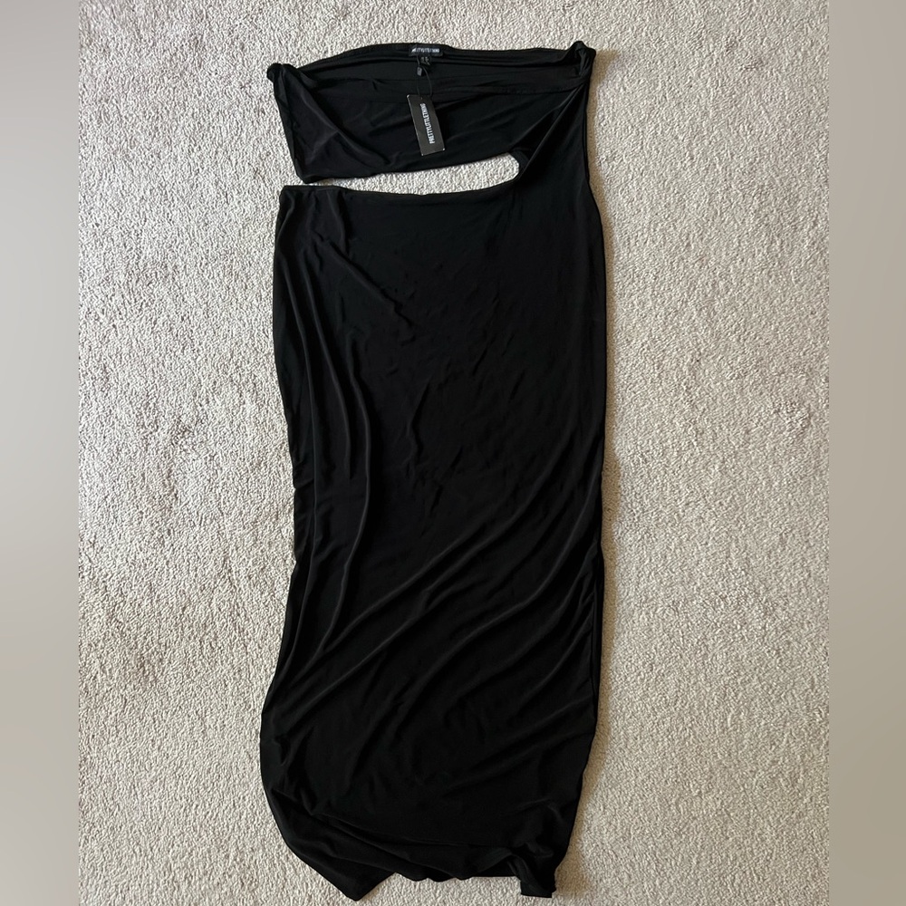 Fashion Nova | Size 12 Silky Black Tube Dress w/ tag